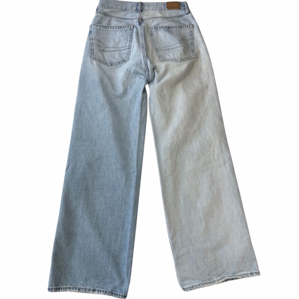 American Eagle Outfitters Light Blue Distressed Wide Leg Skater Jeans size 2 reg - Picture 2 of 11
